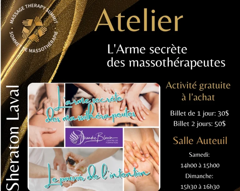 Atelier - L'arme secrete des massothérapeutes