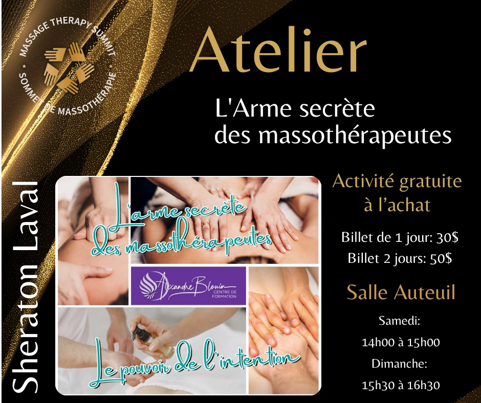 Atelier - L'arme secrete des massothérapeutes